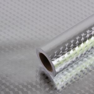 40cm x 500cm Argent Auto-Adhésif papier Peint, de la décoration de papier d'Aluminium de papier Peint pour les Meubles de Cuisine, Imperméable à l'eau et à l'Huile de Preuve Auto-Adhésif - Neuf