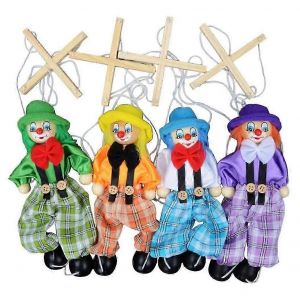 Lot de 4 marionnettes à cordes et clowns pour enfants, jouets interactifs parents-enfants, cadeau idéal - JC - Neuf