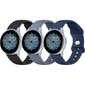Pack 3 Bands Compatible With Samsung Galaxy Watch Active 2 Strap Samsung Galaxy Watch 3 41mm, Soft Silicone Watch Strap For Samsung Galaxy Watch Active 2 40mm 44mm(Pack D) - Neuf