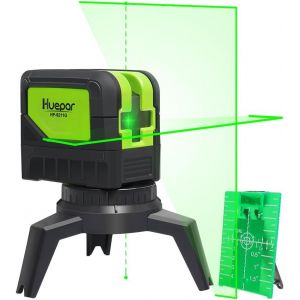 ChenQuanSarl-Niveau Laser Croix Vert Avec 2 Points Laser, Diy Ligne Laser Avec Fonction De Auto-Nivellement Et Inclinaison, Distance De Travail 15M, Support Magnétique Et 2 Piles Incluse M-9211G - Neuf