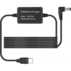 TYE-Convertisseur USB type C 5 V vers DC 12 V - Câble d'alimentation Step Up - Fiche de type C vers DC 5,5 x 2,1 mm - Adaptateur jack - Câble boost pour routeur, CCTV, autres appareils 12 V (1,6 - Neuf