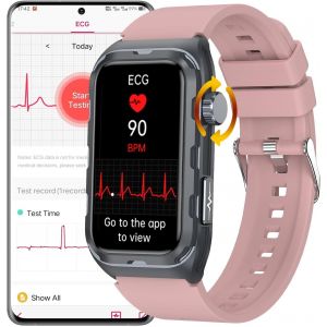Montre Connectée Ecg Homme Femme, 1,47"" Étanche Smartwatch Avec Pression Artérielle, Spo2, Fréquence Cardiaque, Rappel De Message Et D'appel Pour Android Ios[Z455] - Neuf