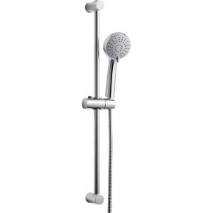 Colonne de Douche sans Mitigeur Barre Douche en Acier Inoxydable de 70 cm avec Flexible de 1.6 m Pommeau de Douche (3 Modes 100 mm) et Support Ensemble de Douche pour Salle de Bain Chrome - Neuf