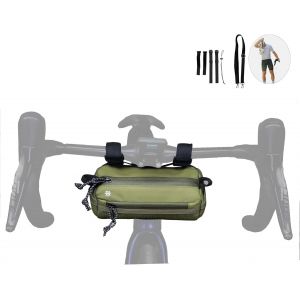 Subzonal-Sacoche Pour Guidon De V&eacute;lo - Durable, Plusieurs Tailles Et Plusieurs Couleurs - Deux Sangles &Eacute;lastiques, Attaches Et Crochets (Vert, Petit) - Neuf