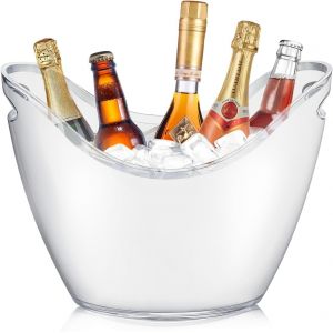 Mevronisshop-8l Seau &Agrave; Glace De Champagne, Seaux &Agrave; Glace Acrylique De Grande Capacit&eacute;, Seau &Agrave; Vin, Seau &Agrave; Champagne, Conteneur De Stockage De Fruits Et L&eacute;gumes (White001) - Neuf