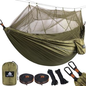 Hamac Ultra-L&eacute;ger De Voyage Camping | 300 Kg Capacit&eacute; De Charge,(300 X 200 Cm) Respirante, Nylon &Agrave; Parachute &Agrave; S&eacute;chage Rapide | 2 X Mousquetons De Qualit&eacute;s,4 X Sangles De Nylon Inclus.[B50] - Neuf