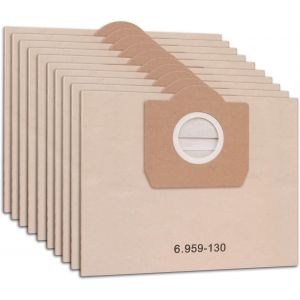 Lot de 10 Sacs Aspirateur pour Karcher 6.959-130.0, Sacs en papier filtre pour Karcher WD3 MV3 WD3P A2201/2204/2504/2554/2251/2604 Aspirateur - Neuf