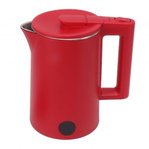 HJLIAN Bouilloire electrique 2000 W, double couche, en acier inoxydable 304, 2 L, sans fil, avec arret automatique et protection anti-ebullition a sec, prise britannique 220 V, rouge - Neuf