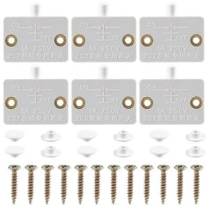 6 pièces porte led interrupteur pour la lumière du placard,interrupteurs de lampe électrique d'armoire normalement fermée,pour armoire de garde-manger de placard - Neuf