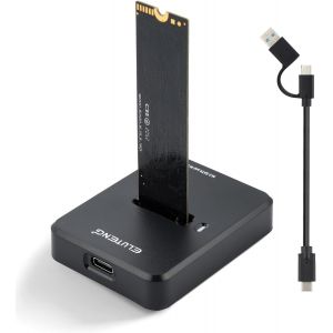 Station d'accueil M.2 NVME et SATA, bo&icirc;tier SSD M2 10 Gbit/s vers USB pour cl&eacute; M-Key B+M, Adaptateur Double protocole pour SSD 2230 2242 2260 2280 avec Patins antid&eacute;rapants - Neuf