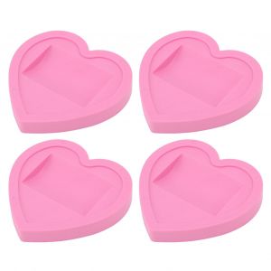 Hjlian Lot De 4 Patins De Protection Universels En Caoutchouc Rose A Motif Cour Pour Roulettes, Silencieux - Neuf