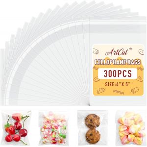 300 Pi&egrave;ces Sachet Plastique Transparent,Opp Sachet Bonbon,Auto-Adh&eacute;sif Pochon Plastique,Cellophane Sachet Transparent,Petit Sachet Transparent Pour Biscuits,Chocolats,Perles,10&times;12 Cm - Neuf