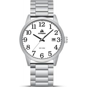 Montres Pour Hommes Montres En Acier Inoxydable Pour Hommes Montre Analogique &Agrave; Quartz Montre &Eacute;tanche Montres-Bracelets Pour Hommes Mode Et D'affaires Avec Date.[J387] - Neuf