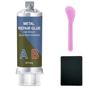 Mevronisshop-80 G De Colle Métallique, 2 Composants, Résine Époxy, Colle Métallique Extra Forte, Pour Le Collage Du Métal, De L'acier Inoxydable, Du Bois, De La Céramique - Colle À Souder Pour La - Neuf