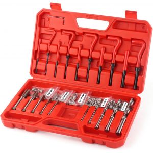 MEVRONISSHOP-131 Pi&egrave;ces Kit de r&eacute;paration de Filetage, Kit Filet Insertion de Fil M&eacute;trique M5, M6, M8, M10, M12 tarauds et forets Outils de Filetage - Neuf