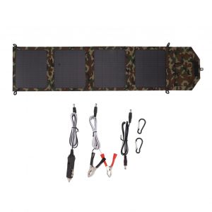HJLIAN Kit de panneau solaire pliable camouflage 40 W, 2 ports USB, chargeur solaire en silicium monocristallin pour batterie de camping 12 V - Neuf
