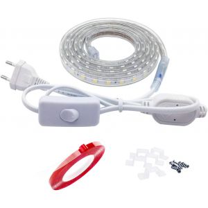 Ruban Led,2m Bande Led Ip65 Etanche Bande Led Lumineuse 220v 230v Bandeau Led,Blanc Froid - Neuf