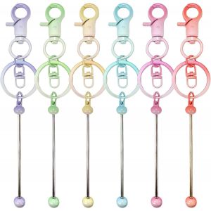 Lbgwp60-Lot De 6 Barres De Porte Clés Perles,Barre De Perles Bricolage Accessoires De Porte-Clés Diy,Barres De Porte-Clés En Perles,Accessoires De Porte-Clés De Bricolage Pour Pendentifs, Loisirs Cré - Neuf
