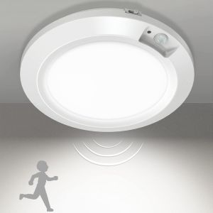 meimie-Veilleuses Led À Piles Lumière À Détection De Mouvement, Sans Fil Lampe De Plafonnier Intérieur Pour Placard Couloir Armoire Sous-Sol D'Escalier - 6000K, Cool Blanc - Neuf