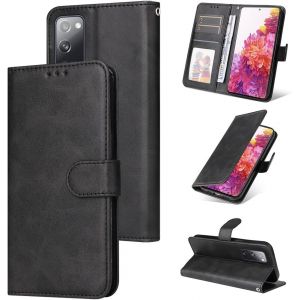 KALANKA-Coque pour Samsung Galaxy S20 FE Cuir PU, Portefeuille Coque pour Samsung S20 FE Etui Magn&eacute;tique Flip Case avec Fonction Support Fente Carte Housse 360 Degr&eacute;s Antichoc Protection, Noir - Neuf