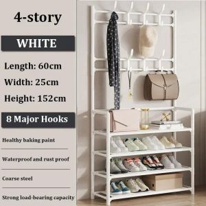 Cintre À Chaussures Multicouche,Étagère À Chapeaux Et À Chaussures Bricolage,Étagère À Chaussures Simple,Étagères De Stockage D'évaluation De Salon,Porte T1-4 Layers-White- - Neuf