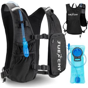 JEXNOVASHOP-Sac de Course d'Hydratation Running Gilet Ultral&eacute;ger avec 2L Vessie d'Hydratation: Gilet Course Sac &agrave; Dos d'Hydratation Homme Femme - Sac de Sport avec Pochette de T&eacute;l&eacute;phone Etanche - Neuf