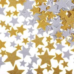 Mevronisshop-Lot De 200 Autocollants En Mousse &Agrave; Paillettes En Forme D'&eacute;toiles Pour Travaux Manuels, Fabrication De Cartes, Scrapbooking, Scrapbooking, Art Dor&eacute; Et Argent&eacute; - Neuf