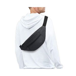 Sac banane polyvalent gris fonc&eacute; avec 4 poches zipp&eacute;es - Parfait pour les voyages, le sport et l'utilisation quotidienne ! - Neuf