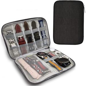 Kal-Organisateur De Bracelet De Montre,Boîte De Rangement De Bracelets De Montre, Watch Bracelet Rangement Sac Support De Bracelet De Montre, Pour Watch Bracelet Câble Montres(Noir) - Neuf