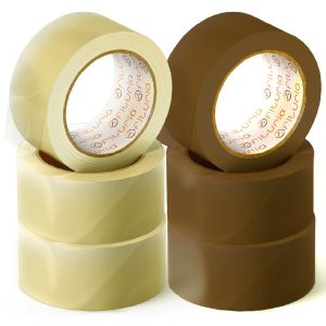 Ruban Adhésif,Ruban D'emballage Idéal Pour L'emballage De Cartons,Expéditions Et Déménagements,Pack De 6 Rouleaux De Ruban,Bande Adhésive Résistante (3 Transparent,3 Marron) - Neuf