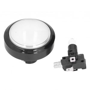 Grand Bouton Convexe De 60 Mm, 2 Interrupteurs A Pied Avec Lumiere Led Pour Console De Jeu Crane Machine, Blanc - Neuf