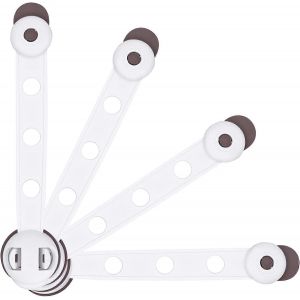 Porte d'armoire de sécurité pour enfant,loquet de sécurité pour bébé 4PCS,loquet de sécurité d'arrêt de porte pour bébé pour tiroirs,portes,armoires,réfrigérateur,toilette - Neuf