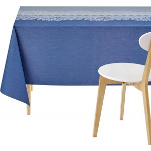 Nappe En Pvc Grise Lavable Avec Motif Dentelle Élégante - Nappe Rectangulaire En Toile Cirée 200x140 Cm - Revêtement Plastique Étanche Et Facile À Nettoyer Avec Décor De Chemin De Table - Neuf