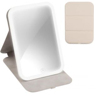 Kal-Miroir Maquillage Lumineux À Rotation 360°,Miroir Coiffeuse Led Réglable Miroir Pour Coiffeuse 3 Couleurs Miroir Avec Lumiere De Maquillage Cosmétiques Pour Bureau/Voyage/Coiffeuse (Crème) - Neuf