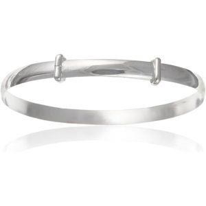 Plain Polished Expanding/Expandable/Adjustable Bangle Bracelet For Baby/Child/Children/Women - 925 Sterling Silver - Baby/Childrens Jewellery - Neuf
