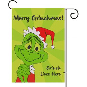 Christmas Grinch Jardin du Pavillon, jardin drapeau double face verticale - Neuf
