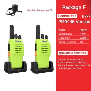 Retevis H777 Talkie-walkie vert 2 pi&egrave;ces Portable PMR446 FRS Radio bidirectionnelle longue port&eacute;e VOX Type-C Talkie-walkie pour camping randonn&eacute;e PMR Microphone - Neuf