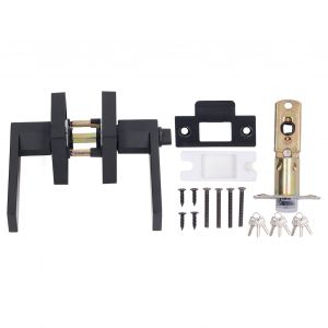 XYONG Poignee de porte d'interieur robuste en alliage de zinc et laiton, style moderne, noire, pour couloir, placard - Neuf