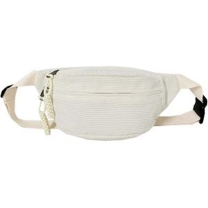 RFCBC-Sac Banane Velours Côtelé Femme pour Shopping, Sorties, Voyages et Travail - Sac De Voyage avec Sangle Réglable (WeiB) - Neuf