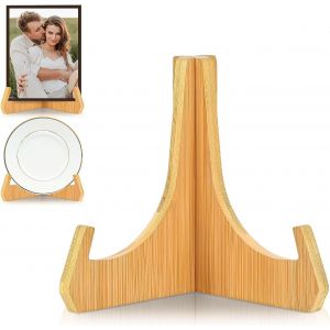 Supports D'assiettes Multifonctionnels En Bambou Pour Cadre Photo, Chevalets De Table, Support D&eacute;coratif Pour Plateau, Livre, Photo Et Plaque - Neuf