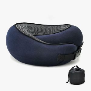 Oreiller de voyage reglable en mousse a memoire de forme 100 % pure, ideal pour la maison, l'avion et la voiture, design ergonomique. - Neuf