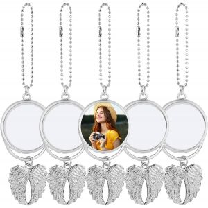 KAL-Lot De 5 Pendentifs Personnalis&eacute;s Pour R&eacute;troviseur De Voiture - Ailes D'Ange - Pour D&eacute;coration De R&eacute;troviseur De Voiture - Neuf