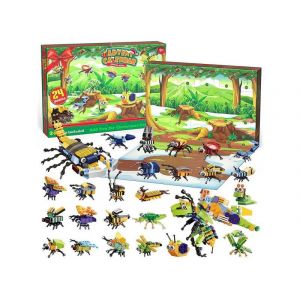 Calendrier de l'Avent en blocs de construction d'insectes pour enfants - Compte &agrave; rebours de 24 jours avant No&euml;l - Neuf