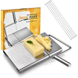 Coupe Fromage, Coupe Fromage En Acier Inoxydable Avec Balance,6 Fils D'acier,Trancheuse Permet De Couper Fromage,Beurre,Foie Gras Etc - Neuf