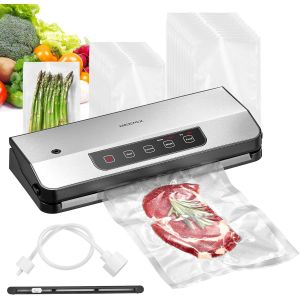 Machine Sous Vide Alimentaire, 8-en-1 Machine de Mise Sous Vide avec Aspiration Puissante de 65 KPA, Machine Sous Vide avec Coupeur Intégré, 20 Sacs Sous Vide & Tuyau d'Accessoire - Neuf