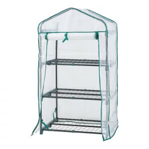 Serre De Jardin &Agrave; 3 Niveaux 125 X 69 X 49 Cm Blanc Helloshop26 03_0010539 - Neuf