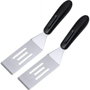 Mini Spatule De Chef En Acier Inoxydable Pour Servir, Retourner Et &Eacute;taler Une Petite Quantit&eacute; De Sucre Glace ; Plaque De Cuisson En M&eacute;tal Pour Cr&ecirc;pes (2 Pi&egrave;ces). - Neuf