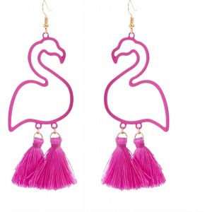 Kal-Boucles D'oreilles Femme Flamant Rose, Exquis Hawaïennes Boucle D'oreille Pendantes Famant, Élégant Boucle D'oreille Été Accessoires Cadeaux Pour Femmes (Rose-D) - Neuf