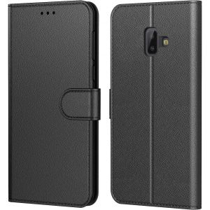 Case For Samsung Galaxy J6 Plus 2018, Protective Leather Wallet Case Cover [Horizontal Book], [Card Slots], [Stand Function] For Galaxy J6+ (6.0 Inches), Black - Neuf