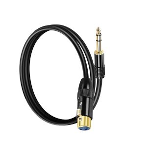 C&acirc;ble audio st&eacute;r&eacute;o 1/4"" TRS vers XLR&iquest;0,5M C&acirc;ble microphonique &eacute;quilibr&eacute; 6,35 mm (1/4 pouce) TRS m&acirc;le vers XLR femelle pour microphones,amplificateurs,mixage (1/4 TRS to XLR female,0.5M) - Neuf